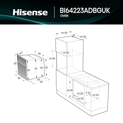 Hisense Hi4 BlackLine BI64223ADBGUK Built In Electric Single Oven - Jet Black - A Rated - Image 4