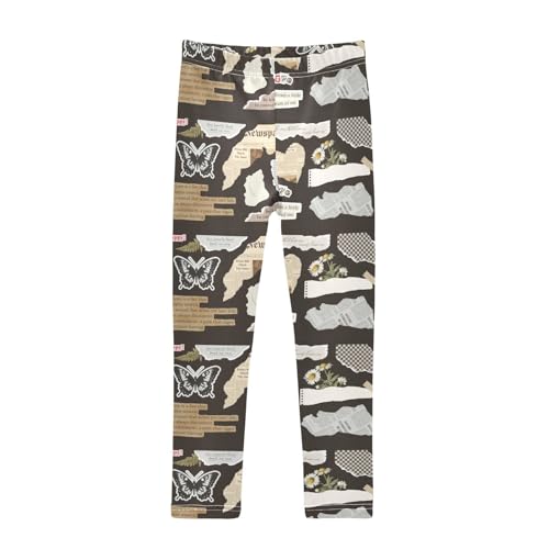 Trendy Collage Collection Girls Leggings,Workout Leggings for Girls Toddler Athletic Leggings Size for 3-10T