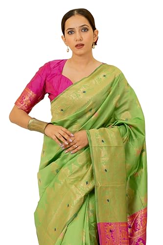Image of Subham Women Sari Silk Cotton Kanjivaram | Soft Daily Wear Jacquard Design Saree with Blouse Piece