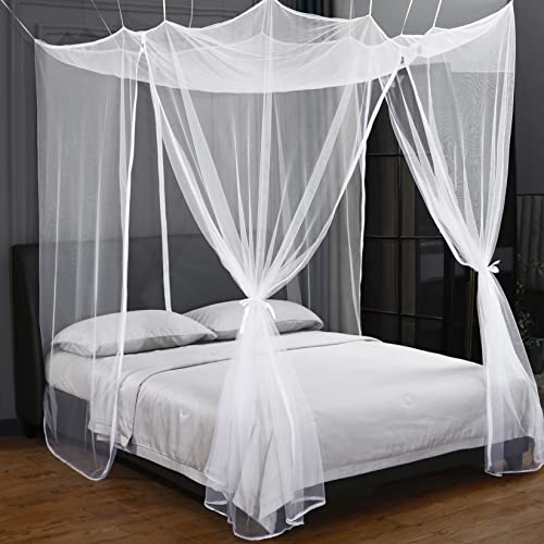 Mengersi Mosquito Net For Bed Canopy With Zipper,Canopy Bed Curtains Single Full,Queen King Size Bed,Mosquito Netting For Patio,Camping,Bug Net For Camping,White #TOP2