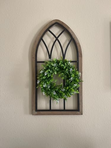 LSKYTOP-11-Boxwood-Wreath-Round-Artificial-Green-Leaves-for-Door-Wall-Window-Decoration LSKYTOP 11 Boxwood Wreath Round Artificial Green Leaves for Door Wall Window Decoration