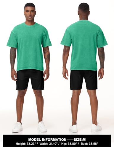 Image of Eiscntd Mens Oversized T-Shirts Heavyweight Cotton Vintage Unisex Baggy Tee
