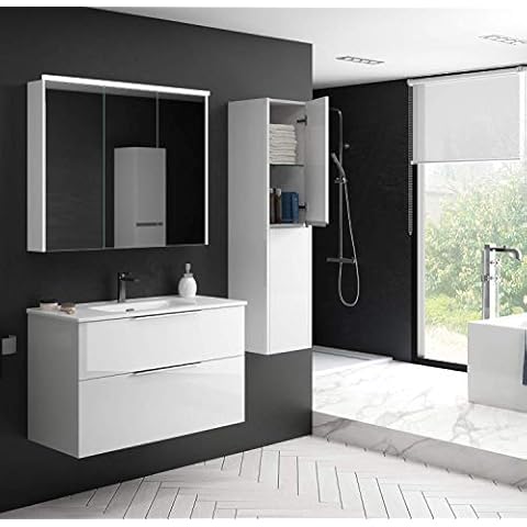 Mueble de Baño Suspendido Galsaky | 2 Cajones con Cierre Amortiguado y Organizador Cover