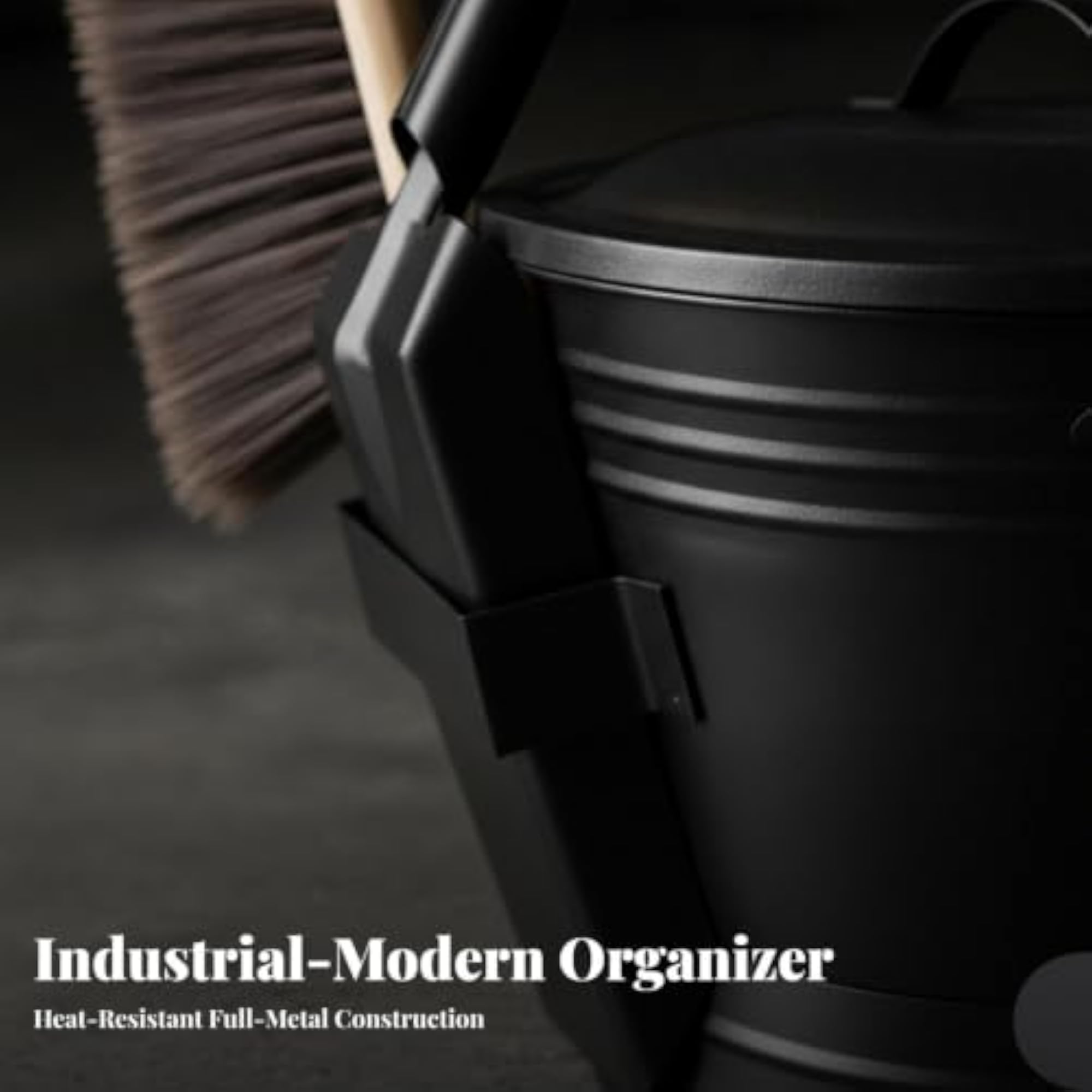 Fireplace Ash Bucket with Tools, Sturdy Metal Construction