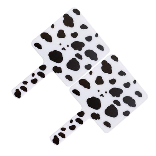 BESTYASH Portable Makeup Mirror with Cow Pattern Foldable Beauty Mirror with Handle for On-The-go