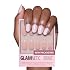 Glamnetic Press On Nails - Silver Belle | Short Round Natural Base Fake Nails with 3D Silver Foil in a Glossy Finish | 12 Sizes - 30 Nail Kit with Glue