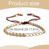OUDQFCJ 2 pulseras tibetanas de cobre, estilo trenzado con diseño de tres...