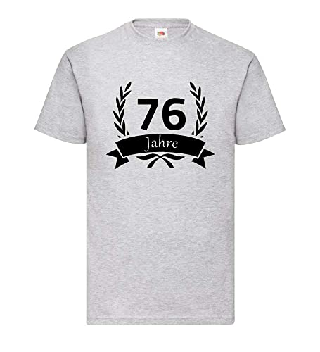 T-shirt homme couronne de laurier 76 ans gris en taille XXXL pour un style intemporel