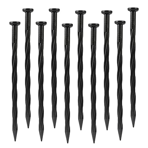 Bochino 80 Count 8-Inch Plastic Landscape Edging Spikes Landscape Anchoring Nail Spiral Landscape Stake for Weed Barrier, Paver Edging, Landscape Edging, Artificial Turf, Grass Pathway and More
