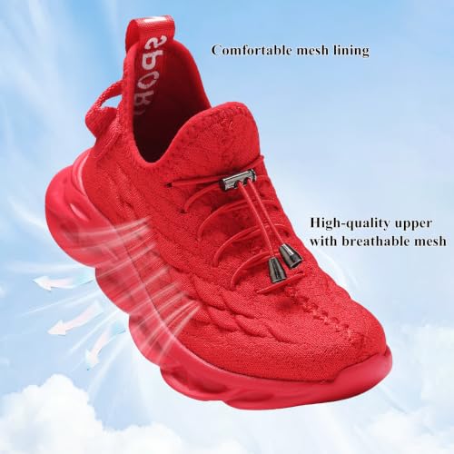 Image of JMFCHI Boys Girls Kids Sneakers Knitted Mesh Running Tennis Athletic Shoes | Breathable,Lightweight,Comfortable,Non-slip,Easy wear,Casual fashion,Indoor outdoor,Gym sport,Daily play,Little /Big Kid