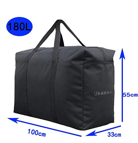 Ubagoo 180L Super Groß Aufbewahrungstasche 600D Oxford Heavy-Duty Belastbare Tragetasche Mit Handgriff für Bettzeug Matratzenauflagen Decken Bettdecken and Kissen(100*55*33CM,180L)