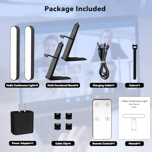 Éclairage de vidéoconférence webcam Takerers avec télécommande et contrôle tactile - 7