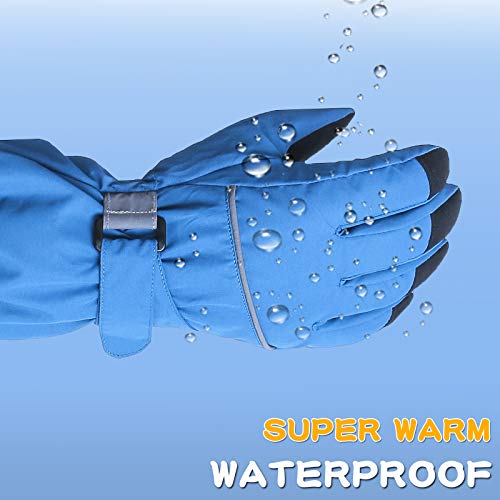 Image of BAVST Kids Winter Glove Boys Girls Snow Ski Waterproof Gloves for Teens Fleece Lining Warm Mittens Outdoor
