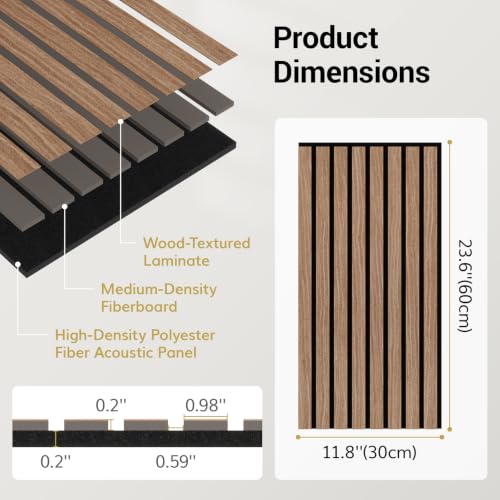 Image of TONOR Wood Wall Panels for Interior Wall Decor-4 Pack 23.6 inch x 11.8 inch