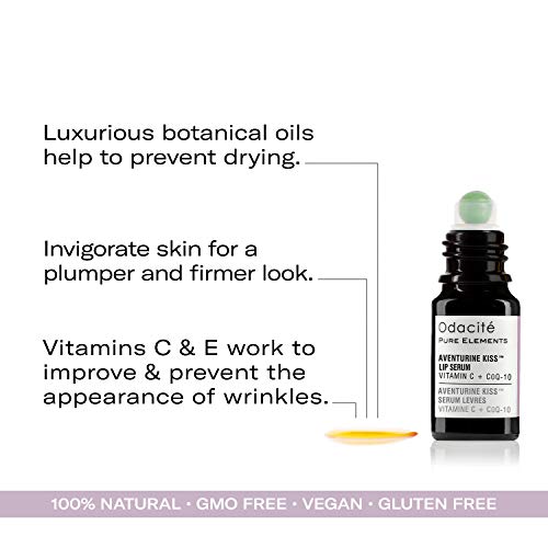 Odacité Hydrating Lip Serum Concentrate With Vitamin C + Coq10 - Plumps, Firms & Moisturizes Lips, Super Antioxidant Rich Lip Oil - Prevent Drying & Wrinkles - 0.07 Fl. Oz. #TOP3