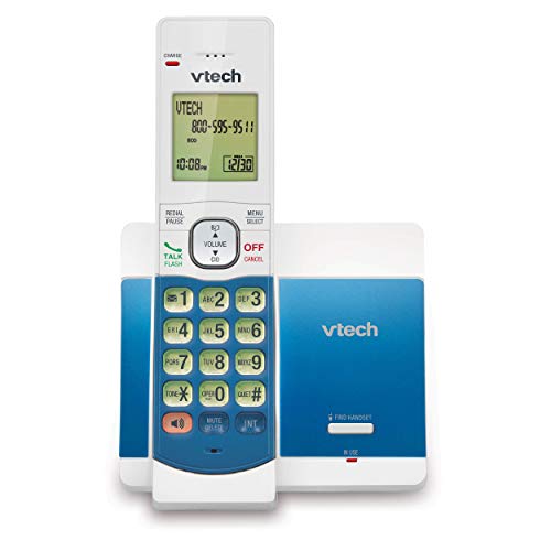 VTech CS5119-18 DECT 6.0 Cordless Phone with Caller ID and Handset Speakerphone, White/Blue with 1 Handset (Renewed)