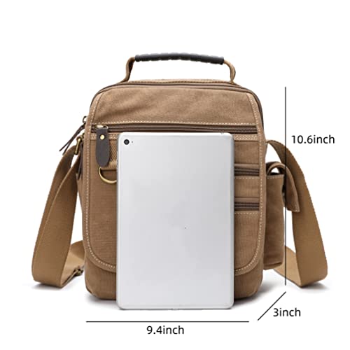 Image of Mens bag Canvas Shoulder Bag Small Messenger Crossbody Bag Work Bag Vintage Multi-function