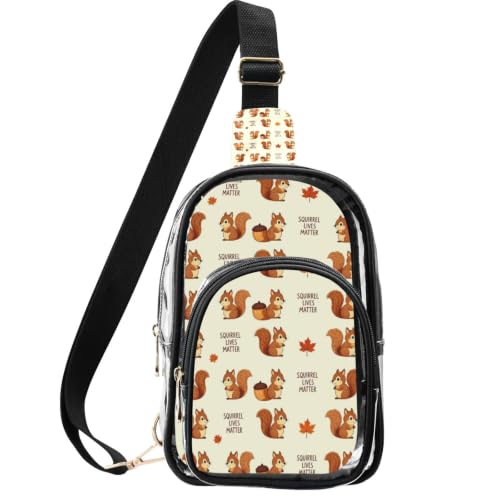 Bolso transparente antirrobo linqin contra robos en eventos con diseño de ardilla