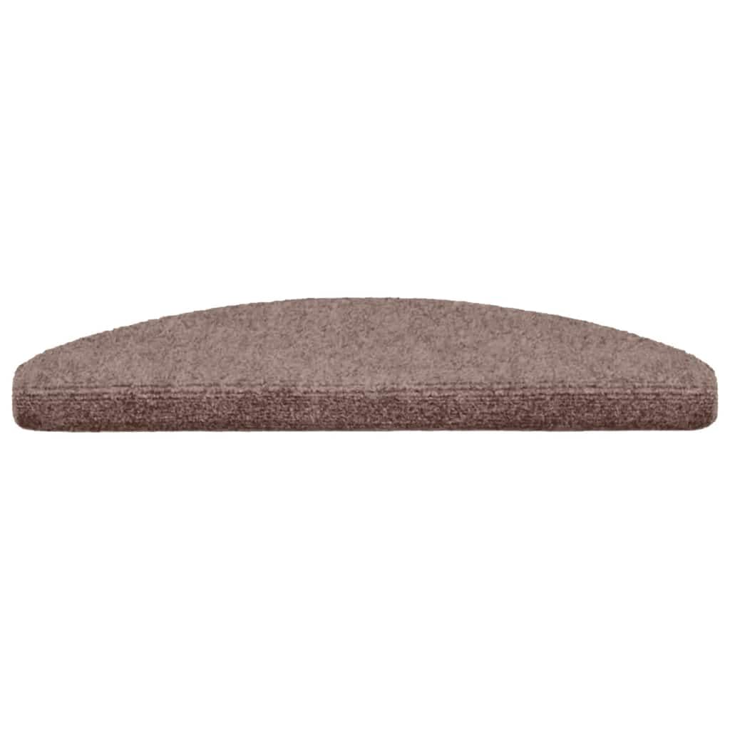 vidaXL Felpudos autoadhesivos para escaleras, 10 Unidades, 65 x 21 x 4 cm, marrón Claro, semicirculares, Grandes
