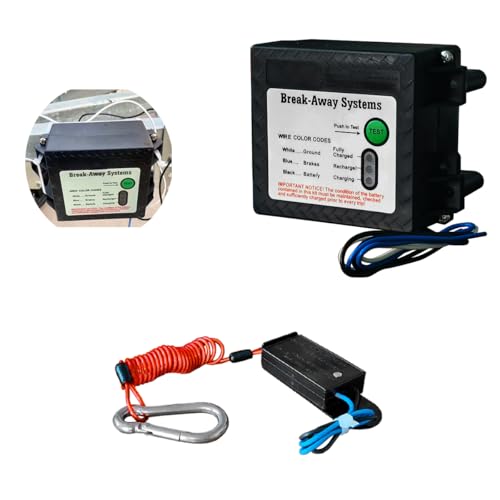 DLFZWB 12V Trailer Breakaway Kit with LED Test Light - Electric Break Away System, Universal Waterproof Trailer Brake Controller for Vehicles (Battery Not Included)
