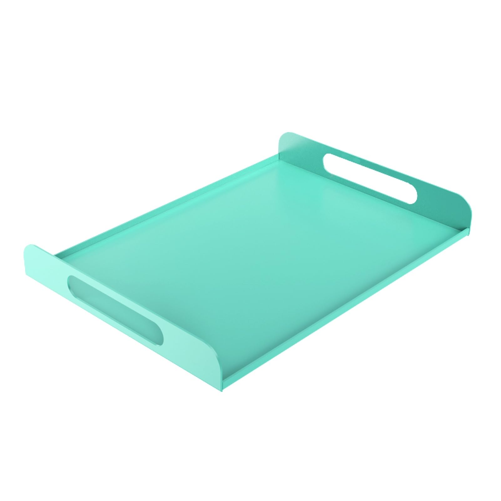 Wrought Iron Tray,Rectangular Aromatherapy Organizer,Cosmetic,Openwork Handle,Suitable for Living Room(Color2)