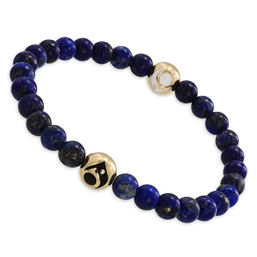 Lokai Gemstone Beaded Bracelet for Women & Men, Stone & Metal Collection - Lapis, (Medium, 6.5 Inch Circumference) - Crystal & Gemstone Jewelry Fashion Bracelet Slides-On for Comfortable Fit
