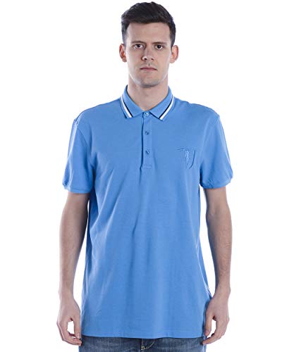 Trussardi Jeans Polo Close FIT Cotton Piquet, BLU (Overseas), Small para Hombre