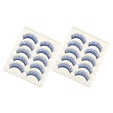 TOPBATHY 10 Paar Glitzernde Künstliche Strass Wimpern Weiche Babydoll Wimpern mit Langanhaltendem Halt Bühnen und Party Make Up für Silvester Cosplay und Drag Events
