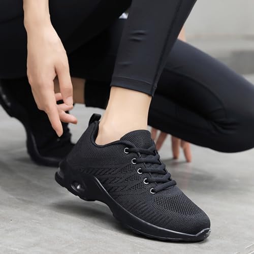 Womens Air Cushion Running Shoes Walking Jogging Fitness Gym Fashion Orthopedic Sneakers for Women Lace Up Casual Comfortable Work Athletic Trainers Non Slip Breathable Sports Shoes2