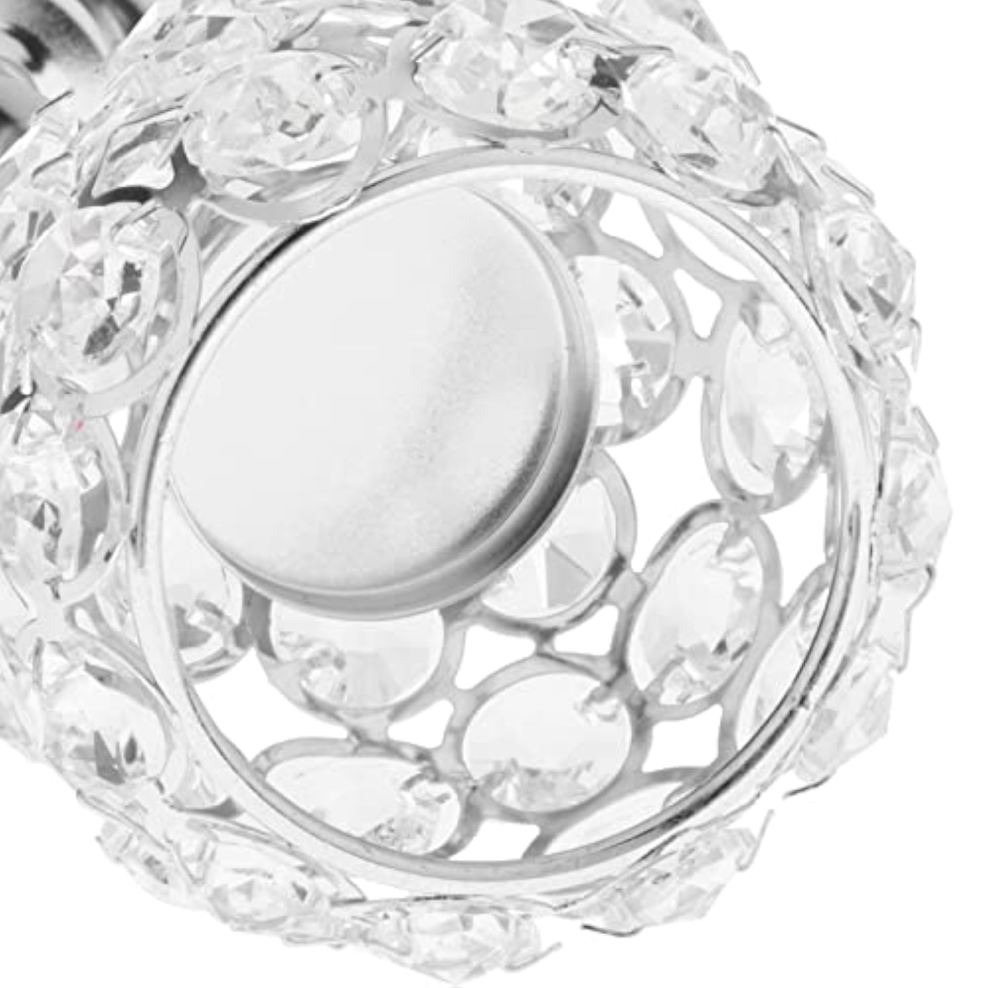 Crystal Candle Holder Tealight Candlestick Centerpiece Silver 21.5cm