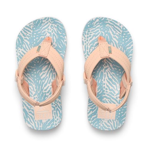 REEF Little Ahi Girls Sandal Peach-Blue Animal 11 C by REEF - Image 5