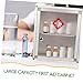 Luxshiny Wall-Mounted First Aid Case Cabinet Emergency Medicine Storage Box for Home to Install Compartments for First Aid Supplies
