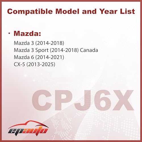 EPAuto CPJ6X (KD45-61-J6X) Cabin Air Filter includes Activated Carbon Replacement for Mazda 3 (2014-2018), Mazda 6 (2014-2021), CX-5 (2013-2025)