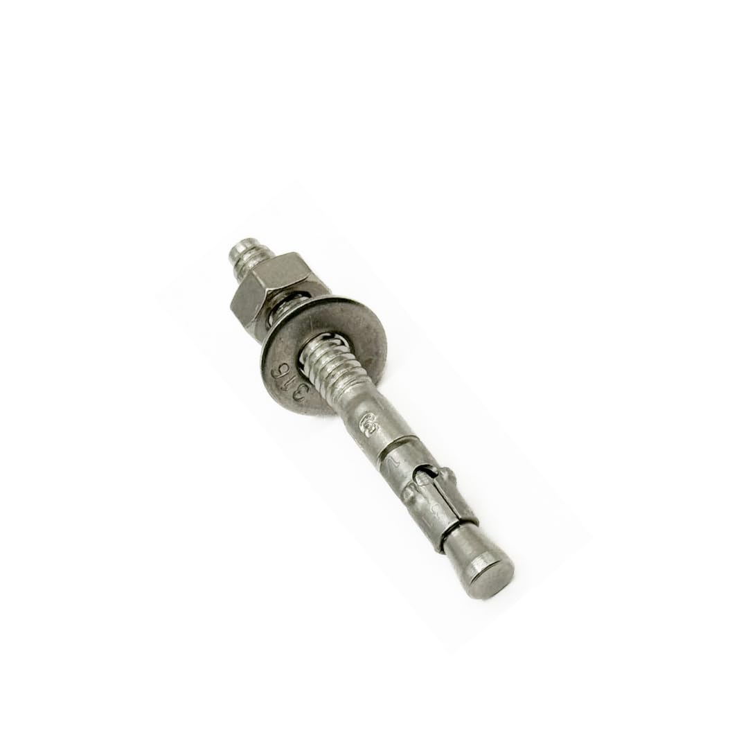 Premium 316 Stainless Steel Wedge Anchor, 5/8"-11 X 4-1/4" – Heavy Duty Corrosion Resistant Fastener for Concrete and Masonry Applications 10 Pack