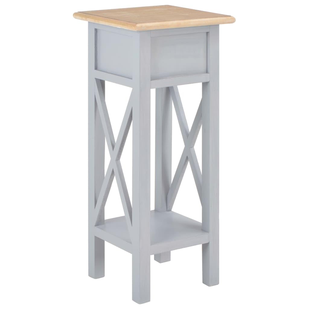 vidaXL Beistelltisch Grau 27 x 27 x 65,5 cm Holz