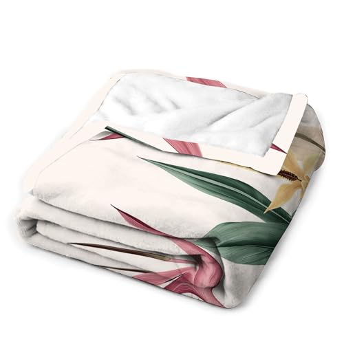 Strelitzia Couverture de Lit Prestige en Flanelle Moelleuse Impression 3D