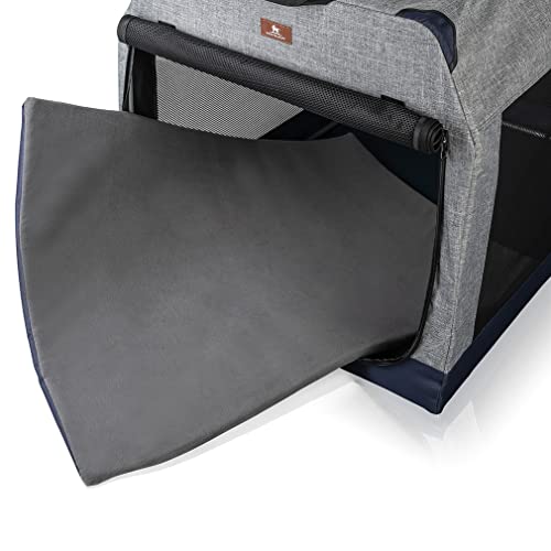 Knuffelwuff Faltbare Hundebox Auto Transportbox mit Aluminiumgestell für den Kofferraum XXL 106x71x69