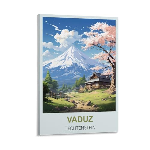 FJIWECWSQ Vaduz Liechtenstein Affiche de voyage vintage 60 x 90 cm