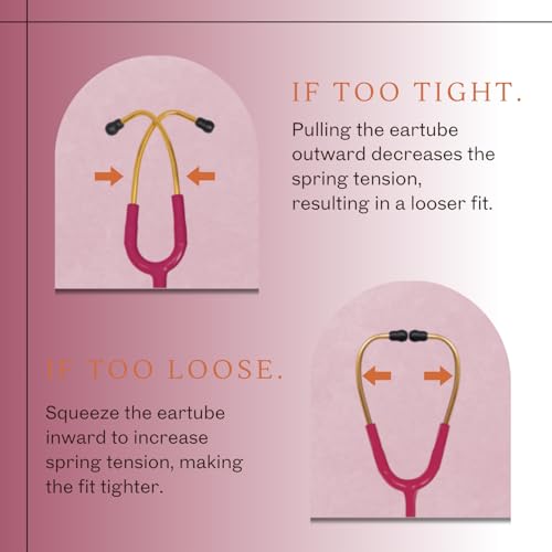 Image of MaiWieel-Classic Monitoring Stethoscope Professional Dual Head Raspberry Stethoscopes For Nurse,Doctor,Vet,Home Medical,EMT,Double-Sided Stainless Chestpiece,Flexible Tubing & Soft Sealing Eartips (Rainbow-Raspberry)