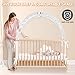 Crib Tent to Keep Baby from Climbing Out - Crib Net to Keep Baby in - Pop Up Breathable Cribs Cover - Canopy with Upgrade Strong Mesh and Durable Zipper (White - Lines, Lager)