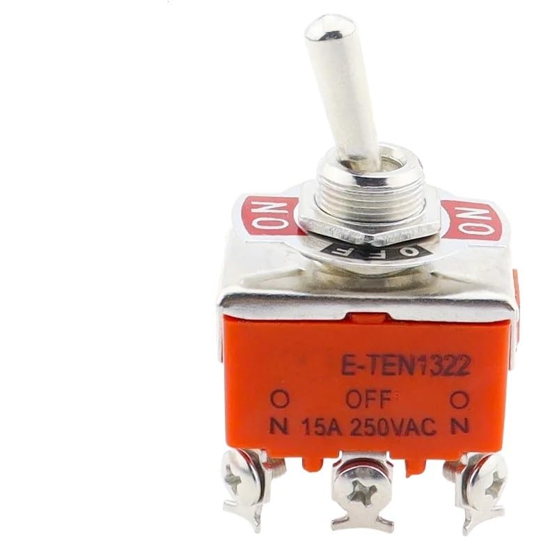 Interrupteur à bascule E-TEN1322 15A 250V bipolaire avec capuchon étanche lot de 5 pièces
