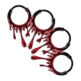DRESSOOS 4 Piezas Pendientes Nariz Halloween Acero Inoxidable Septum Piercing Gótico para Fiesta Disfraz Mujer