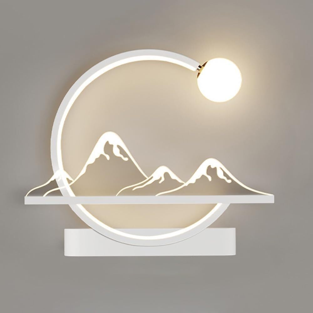 JYBNBBE Modern LED Wall Lamp, 24W 3 Color Modes Acrylic Shade Sconce, Bedroom & Living Room Indoor Lighting Fixture, Black & White,White