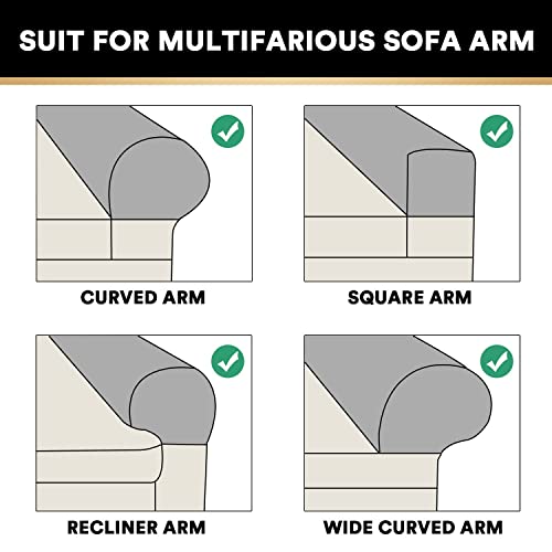 Princedeco Thick Velvet Stretch Armrest Covers For Chairs And Sofas Armchair Covers For Arms Couch Arm Covers Armrest Covers For Sofa Non Slip (2 Pack: Stone Blue) #TOP4