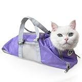 Cinf Cat Nail Clipping Cleaning Grooming Restraint Bag No Scratching Biting for Bathing Nail Trimming Injecting Examining(Taro,M)