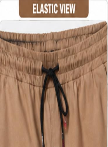 Image of Men's Jogger Cargo Pants | Stretchable Cotton Blend Utility Trousers | Regular Fit Multi Pocket Casual Bottom Wea