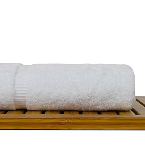 Image of Bare Cotton Luxury Hotel & Spa Towel Turkish Bath Towels Dobby Border, White, Set of 4