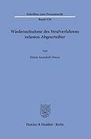 Wiederaufnahme Des Strafverfahrens Zulasten Abgeurteilter (German Edition) 3428195531 Book Cover