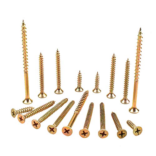 JINYONGFA Tornillos de Madera autorroscantes, Clavos Cruzados endurecidos de Alta Resistencia con Cabeza avellanada y Cabeza Plana, Color Zinc, M5-M5 * 30 mm (Aproximadamente 360 ​​Piezas)