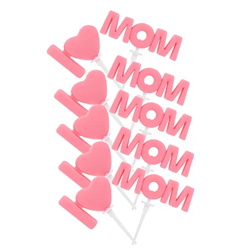 Abaodam 50 Pçs Cupcake Inserções De Bolo De Dia Das Mães Topo De Bolo De Aniversário Rosa Presentes